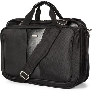 bugatti Gregory Carrying Case (Briefcase) for 17" to 17.3" Notebook - Black - Damage Resistant, Tangle Resistant Shoulder Strap - Ballistic Nylon Body - Trolley Strap, Handle, Shoulder Strap - 13" Hei
